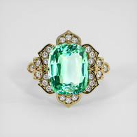 6.14 Ct. Emerald Ring, 18K Yellow Gold 1