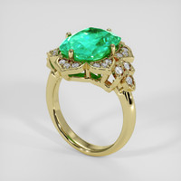6.14 Ct. Emerald Ring, 18K Yellow Gold 2