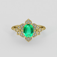 1.72 Ct. Emerald Ring, 18K Yellow Gold 1