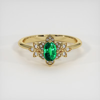 0.44 Ct. Emerald Ring, 18K Yellow Gold 1