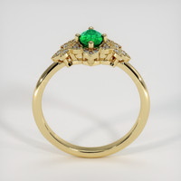 0.44 Ct. Emerald Ring, 18K Yellow Gold 3