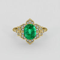 2.35 Ct. Emerald Ring, 18K Yellow Gold 1