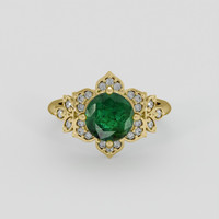 2.00 Ct. Emerald Ring, 18K Yellow Gold 1