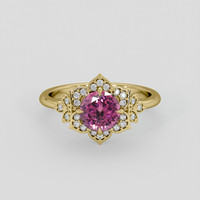 1.46 Ct. Pink Spinel Ring, 18K Yellow Gold 1