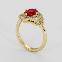 2.31 Ct. Ruby Ring, 18K Yellow Gold 2