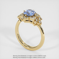 2.04 Ct. Blue Sapphire Ring, 18K Yellow Gold 2