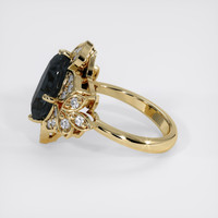 6.17 Ct. Greenish Blue Sapphire Ring, 18K Yellow Gold 4
