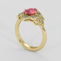 1.51 Ct. Padparadscha Sapphire Ring, 18K Yellow Gold 2