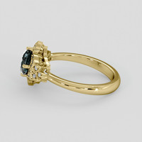 1.01 Ct. Greenish Blue Sapphire Ring, 18K Yellow Gold 4
