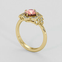 1.69 Ct. Padparadscha Sapphire Ring, 18K Yellow Gold 2
