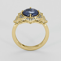 3.65 Ct. Greyish Blue Sapphire Ring, 18K Yellow Gold 3
