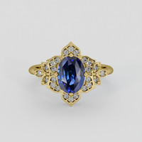 2.02 Ct. Blue Sapphire Ring, 18K Yellow Gold 1