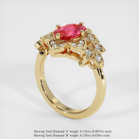 1.29 Ct. Padparadscha Sapphire Ring, 18K Yellow Gold 2