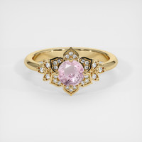 0.61 Ct. Pink Sapphire Ring, 18K Yellow Gold 1