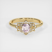 0.58 Ct. Pink Sapphire Ring, 18K Yellow Gold 1
