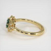 0.54 Ct. Bluish Green Sapphire Ring, 18K Yellow Gold 4