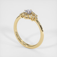 0.60 Ct. Greyish Blue Sapphire Ring, 18K Yellow Gold 2