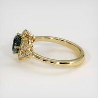 0.76 Ct. Bluish Green Sapphire Ring, 18K Yellow Gold 4
