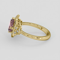 2.19 Ct. Peach Sapphire Ring, 18K Yellow Gold 4