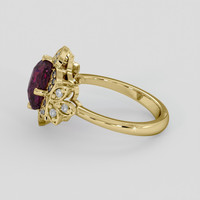 3.55 Ct. Purplish Pink Sapphire Ring, 18K Yellow Gold 4