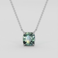 1.09 Ct. Green Sapphire Necklace, Platinum 950 1
