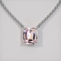 3.41 Ct. Peach Sapphire Necklace, Platinum 950 1