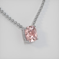 3.41 Ct. Peach Sapphire Necklace, Platinum 950 2