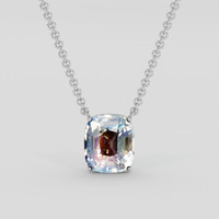 5.17 Ct. Rainbow Moonstone Necklace, Silver 1