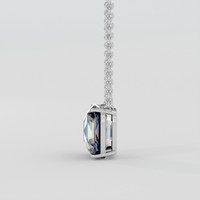 5.17 Ct. Rainbow Moonstone Necklace, Silver 3