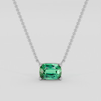 0.85 Ct. Green Tourmaline Necklace, Silver 1