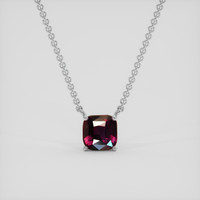 2.02 Ct. Purplish Red Ruby Necklace, Silver 1