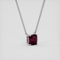 2.02 Ct. Purplish Red Ruby Necklace, Silver 2