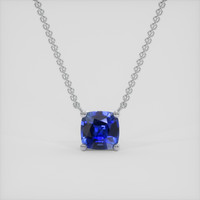 0.65 Ct. Blue Sapphire Necklace, Silver 1