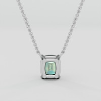 1.09 Ct. Green Sapphire Necklace, 10K White Gold 4