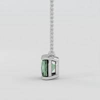 1.04 Ct. Green Sapphire Necklace, 10K White Gold 3