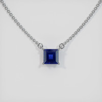 1.33 Ct. Blue Sapphire Necklace, 14K White Gold 1