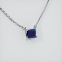 1.33 Ct. Blue Sapphire Necklace, 14K White Gold 2