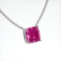 6.05 Ct. Purplish Pink Sapphire Necklace, 14K White Gold 2