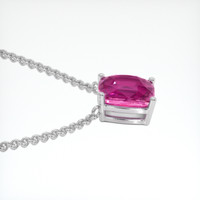 6.05 Ct. Purplish Pink Sapphire Necklace, 14K White Gold 3