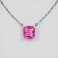 3.05 Ct. Sapphire Necklace, 14K White Gold 1