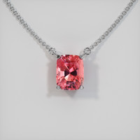 2.03 Ct. Padparadscha Sapphire Necklace, 14K White Gold 1