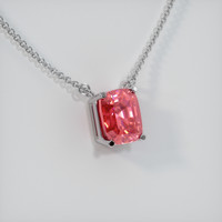 2.03 Ct. Padparadscha Sapphire Necklace, 14K White Gold 2