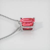 2.03 Ct. Padparadscha Sapphire Necklace, 14K White Gold 3