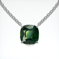 8.06 Ct. Yellowish Green Sapphire Necklace, 14K White Gold 1