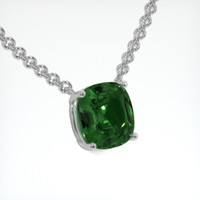 8.06 Ct. Yellowish Green Sapphire Necklace, 14K White Gold 2