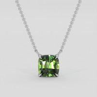 1.08 Ct. Green Sapphire Necklace, 14K White Gold 1