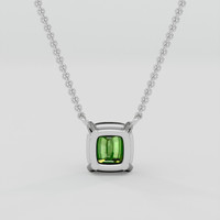 1.08 Ct. Green Sapphire Necklace, 14K White Gold 4
