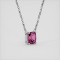 1.47 Ct. Pink Sapphire Necklace, 14K White Gold 2