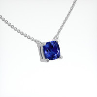 0.65 Ct. Blue Sapphire Necklace, 14K White Gold 2