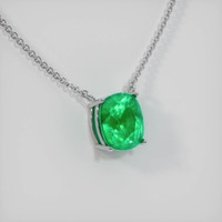 4.86 Ct. Emerald  Necklace - 18K White Gold